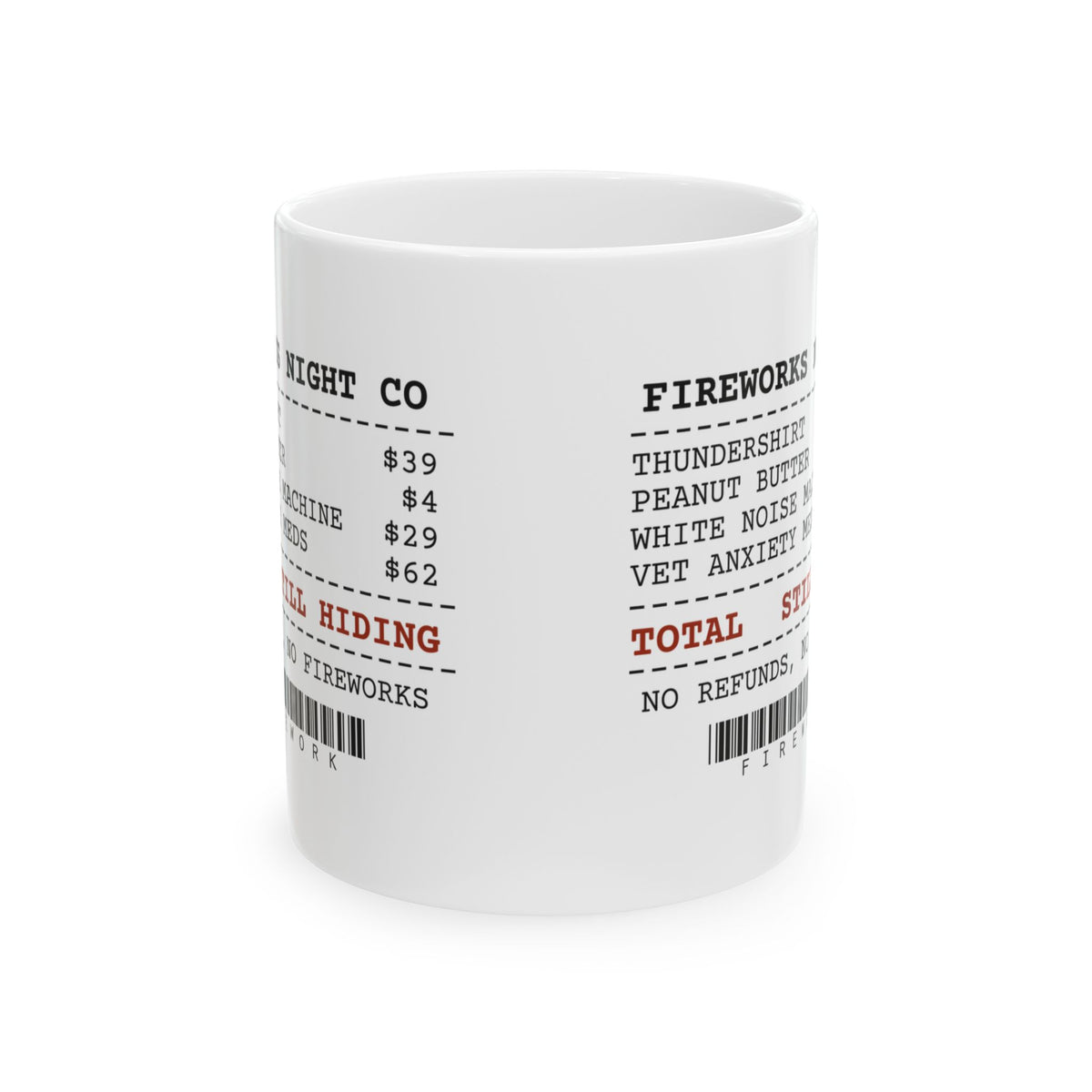 Funny Fireworks Survival Receipt Coffee Mug Thundershirt For Dog Dads