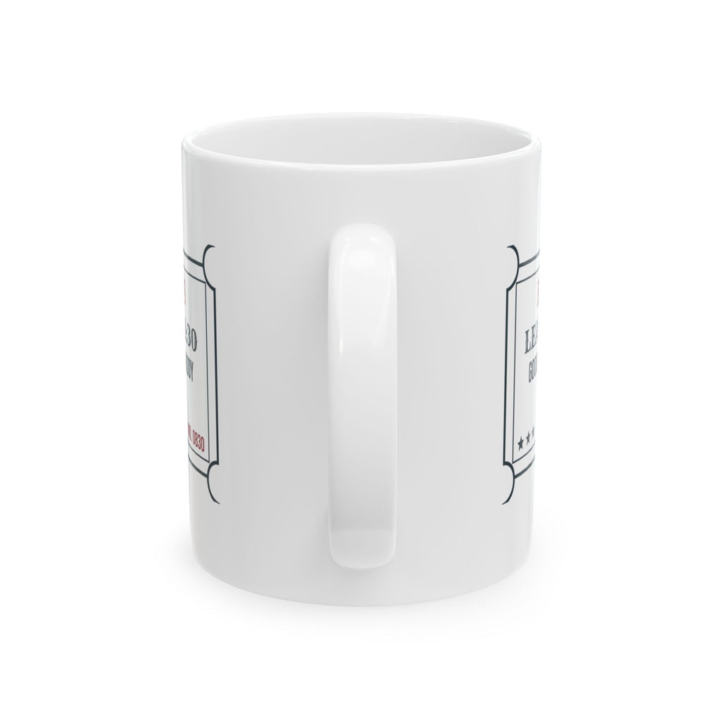 Funny Christmas Coffee Mug Exit Pass Leaving At 8:30 For Introverts