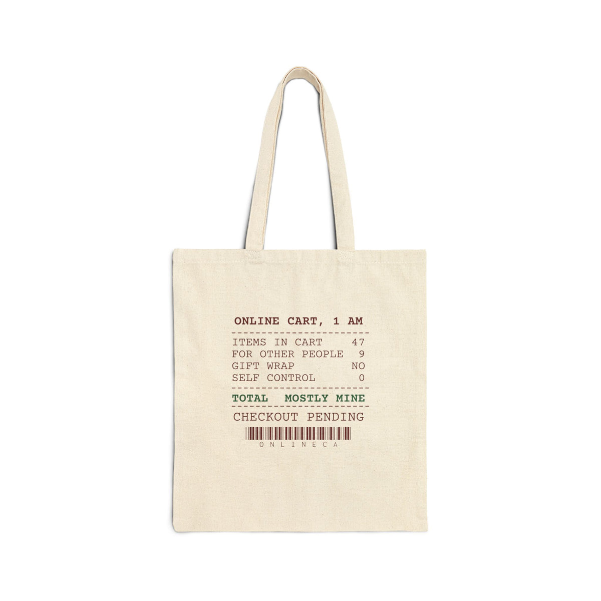 Funny Christmas Shopping Tote Bag Items In Cart 47 Receipt
