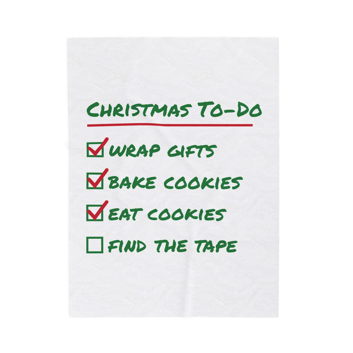 Funny Christmas Throw Blanket Christmas To Do List Eat Cookies