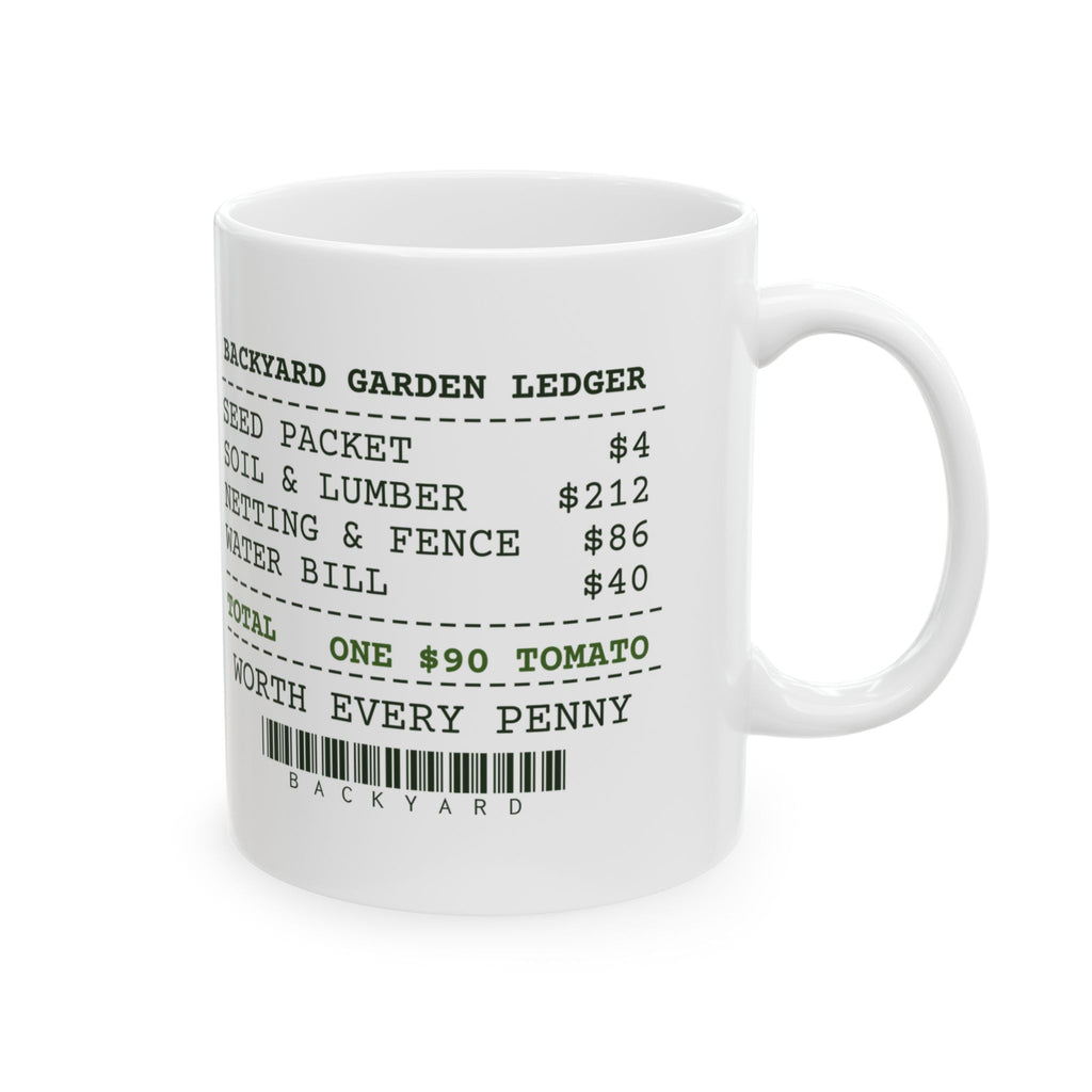 Funny Vegetable Garden Coffee Mug Ninety Dollar Tomato Receipt