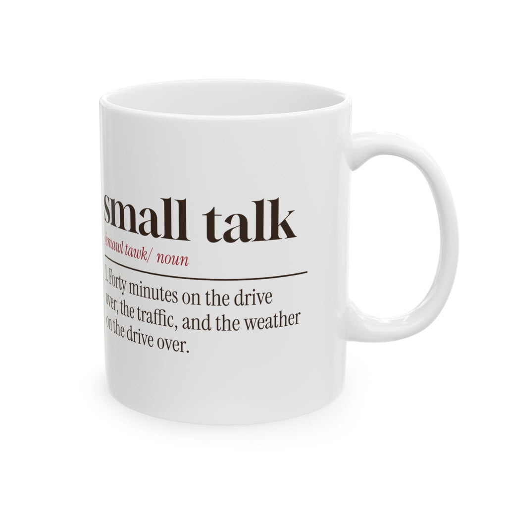 Funny Introvert Christmas Coffee Mug Small Talk Dictionary Definition