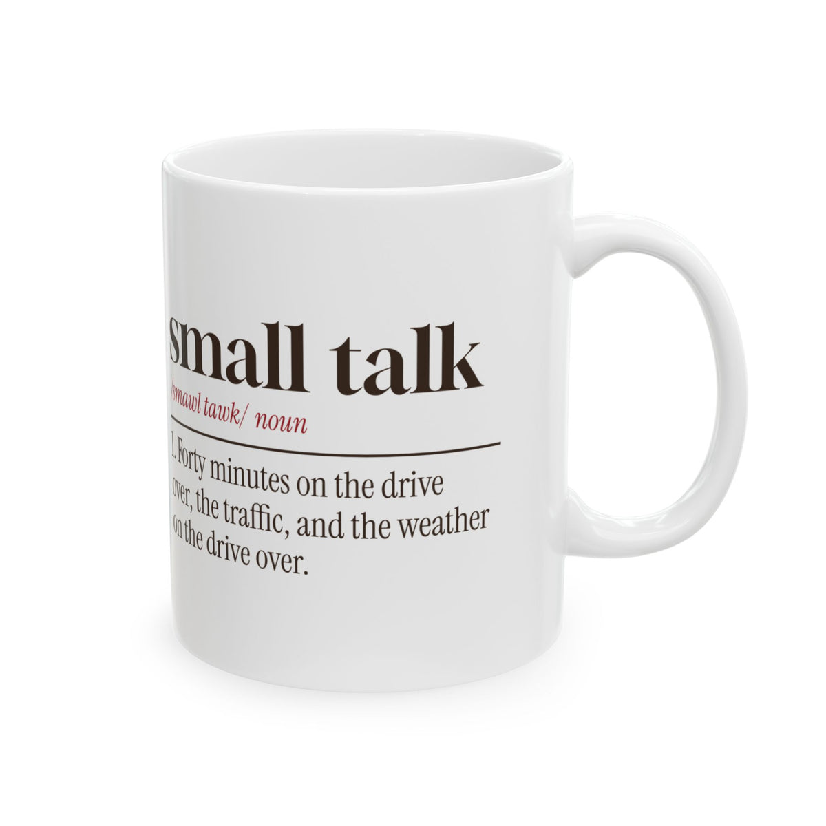 Funny Introvert Christmas Coffee Mug Small Talk Dictionary Definition