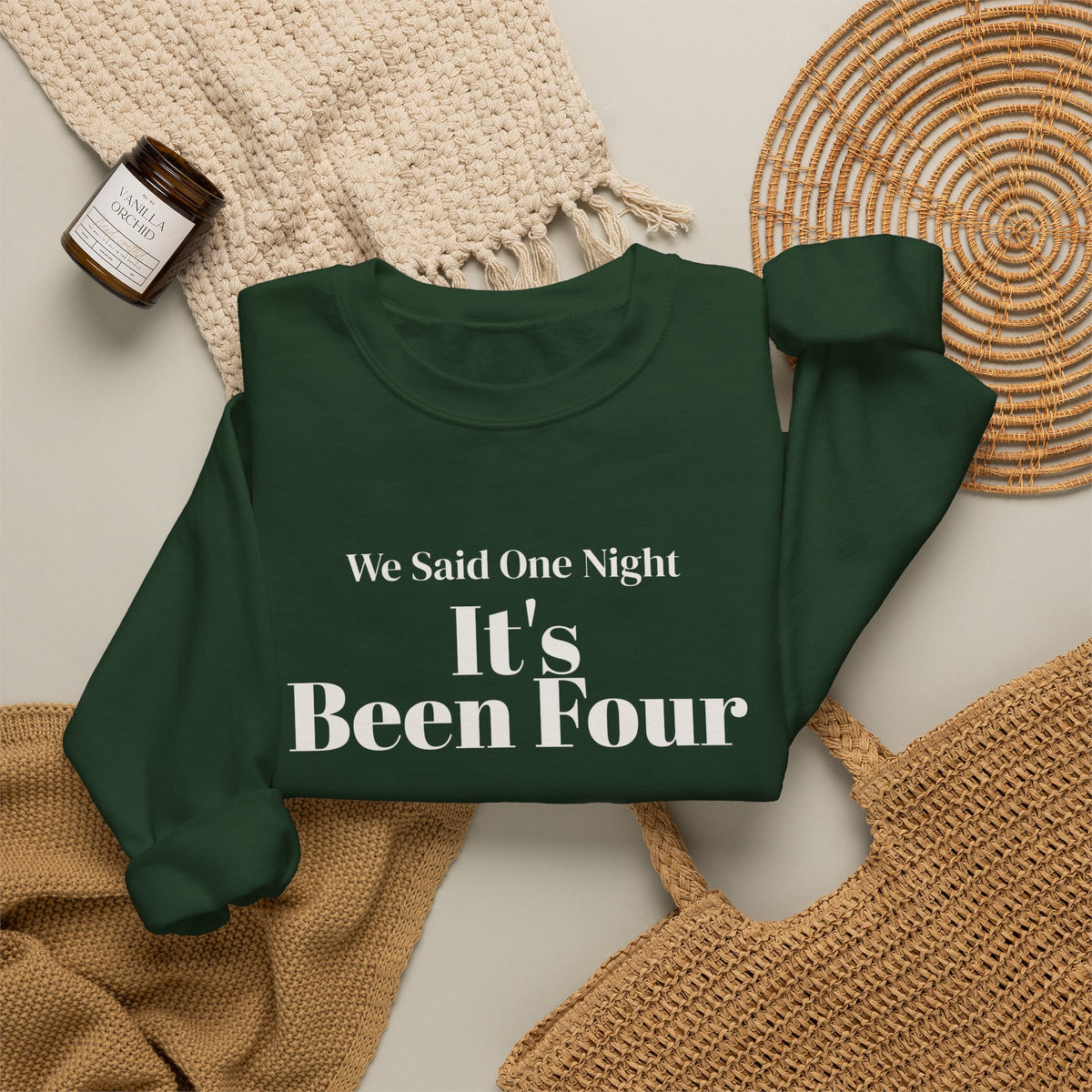 Funny Christmas In-Laws Sweatshirt We Said One Night It's Been Four