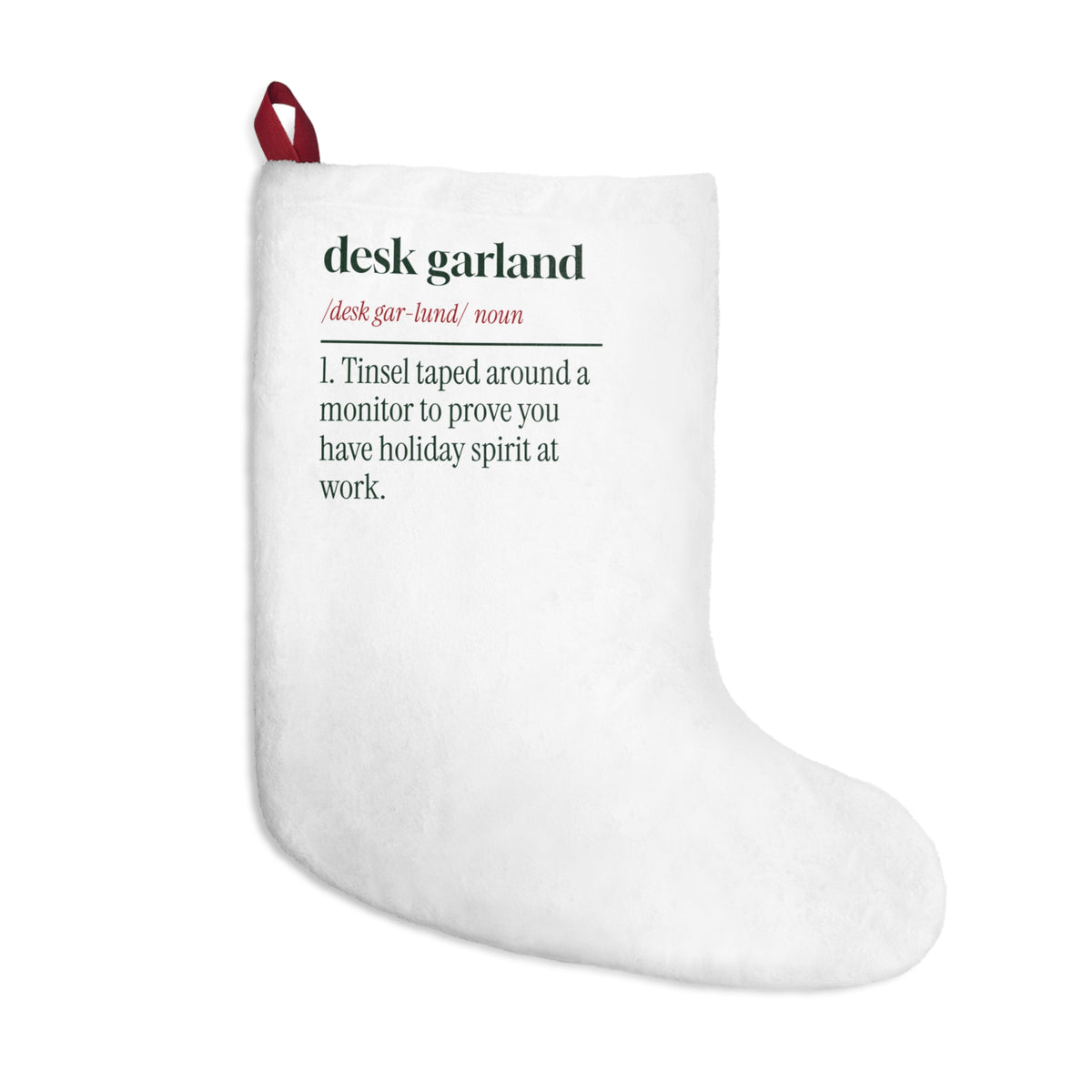 Funny Office Christmas Stocking Desk Garland Dictionary