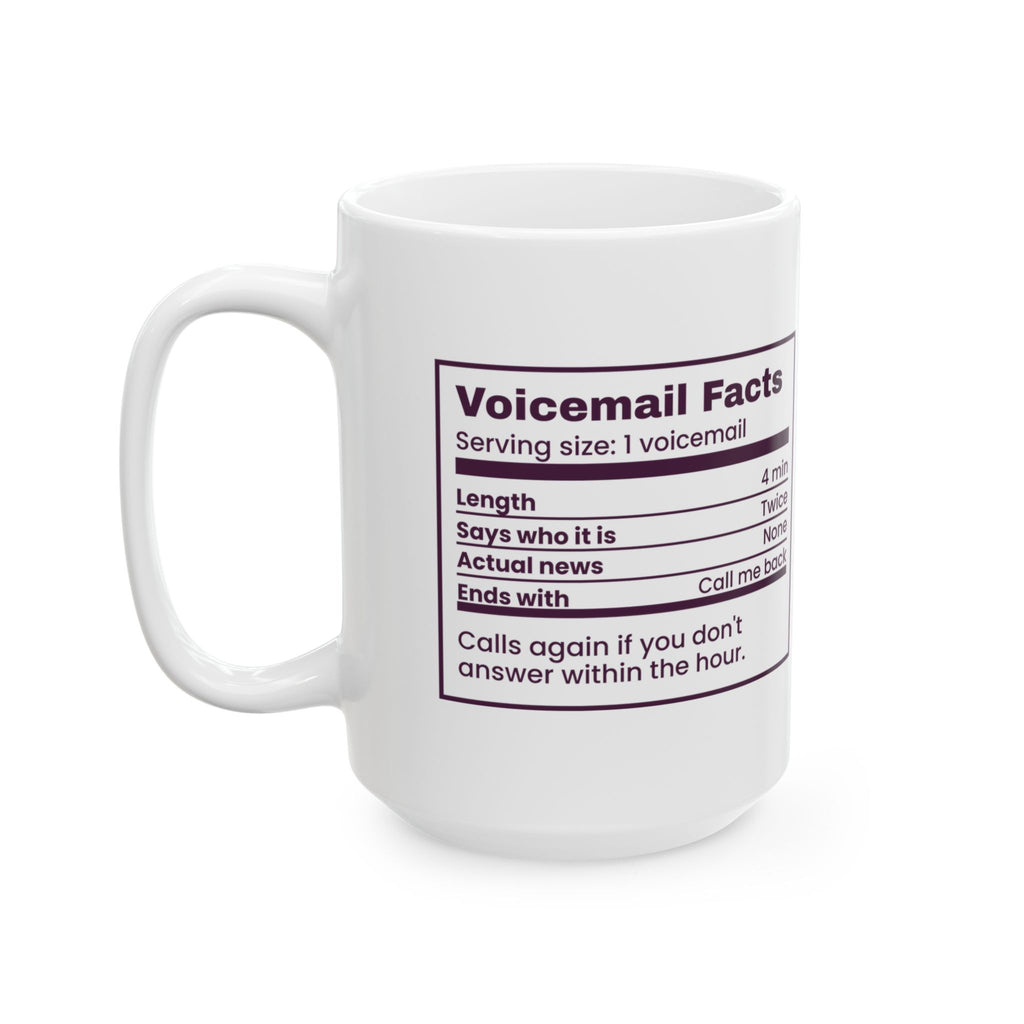 Funny Grandma Coffee Mug Grandma's Voicemail Nutrition Facts