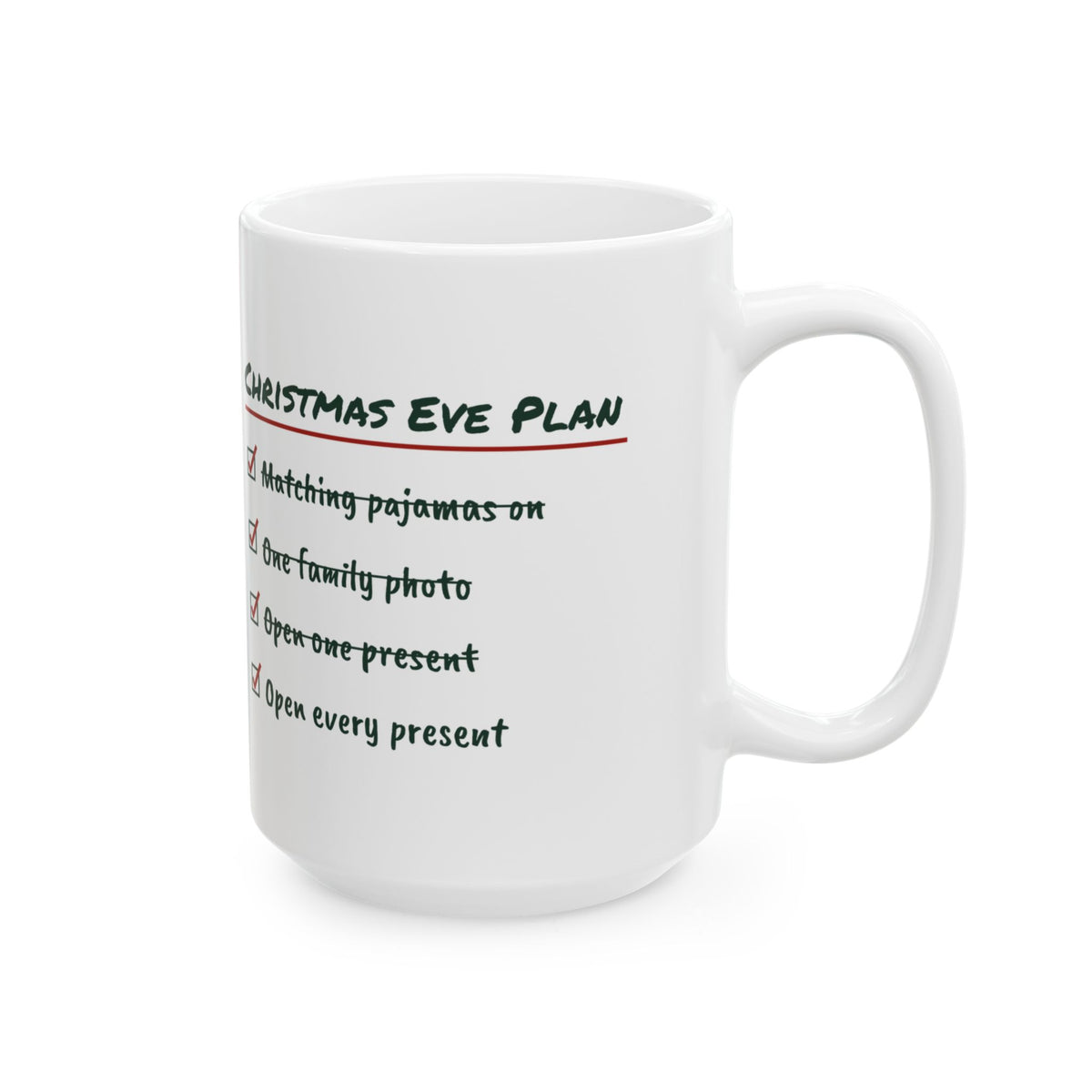 Funny Christmas Coffee Mug Christmas Eve Plan Checklist For Family
