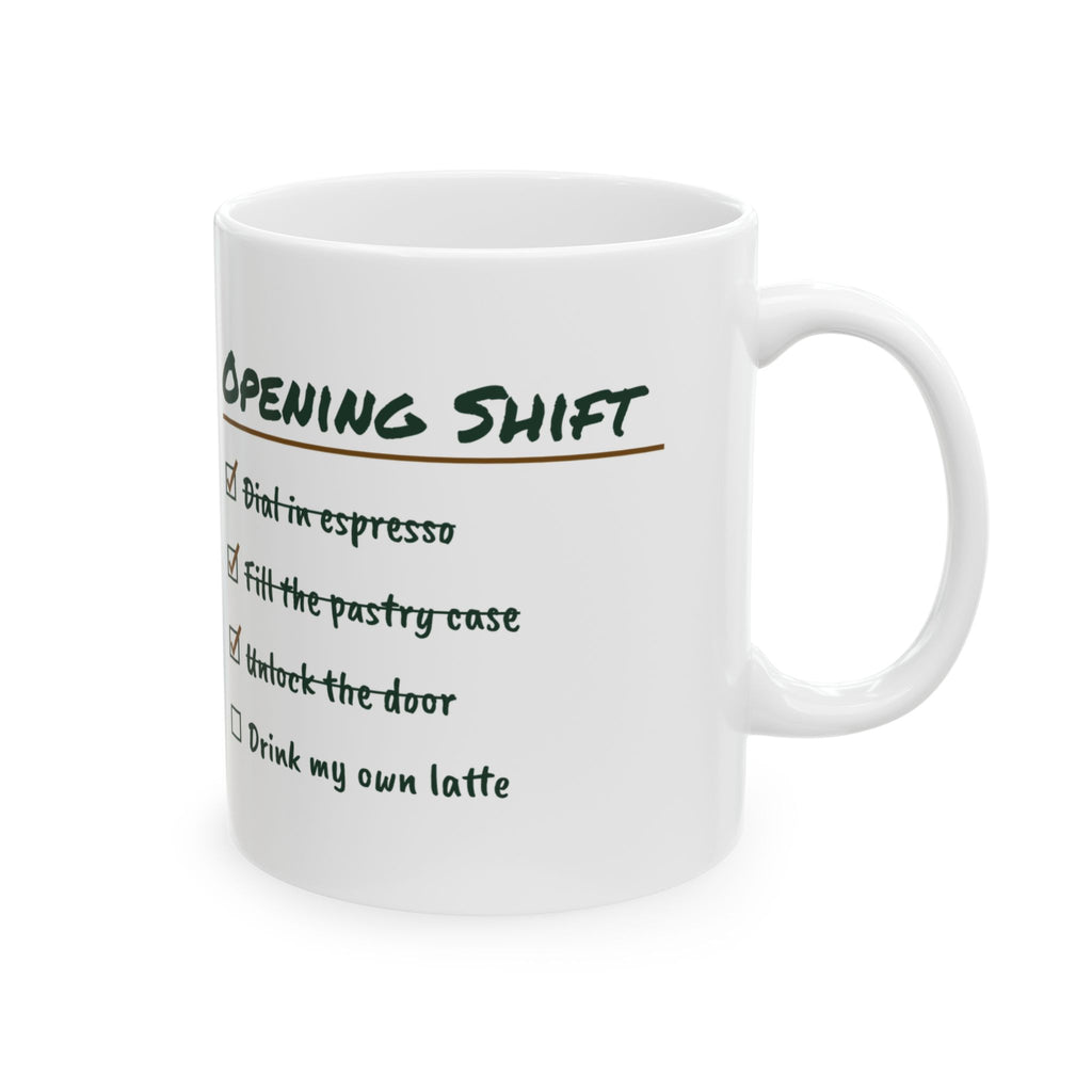 Funny Barista Coffee Mug Opening Shift Checklist For Baristas