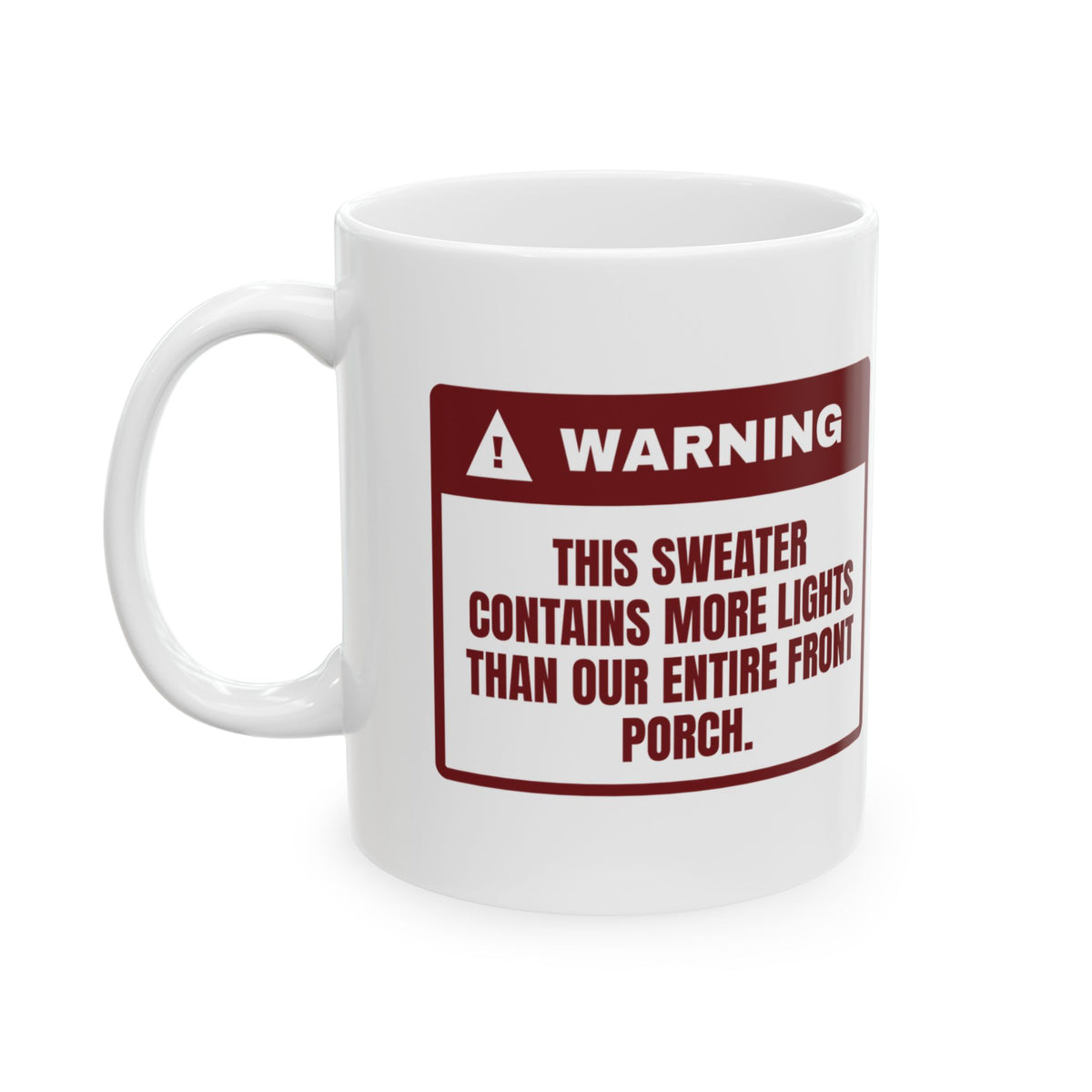 Funny Christmas Coffee Mug Sweater Has More Lights Than Our Front Porch