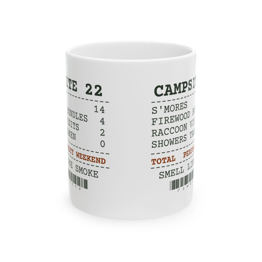 Funny Camping Coffee Mug Raccoon Visits 2 Showers Taken 0 Receipt