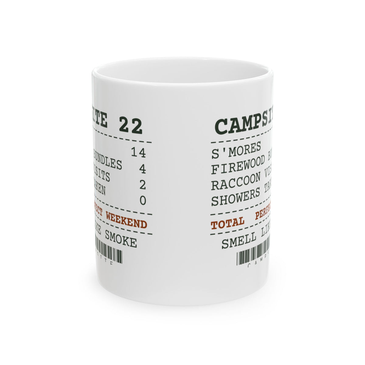 Funny Camping Coffee Mug Raccoon Visits 2 Showers Taken 0 Receipt