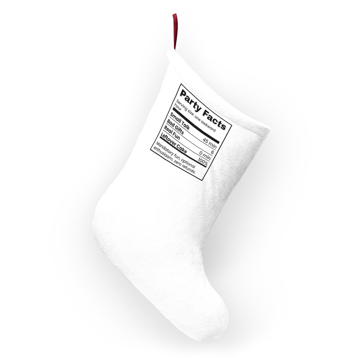 Funny Office Party Christmas Stocking Real Fun Zero Minutes