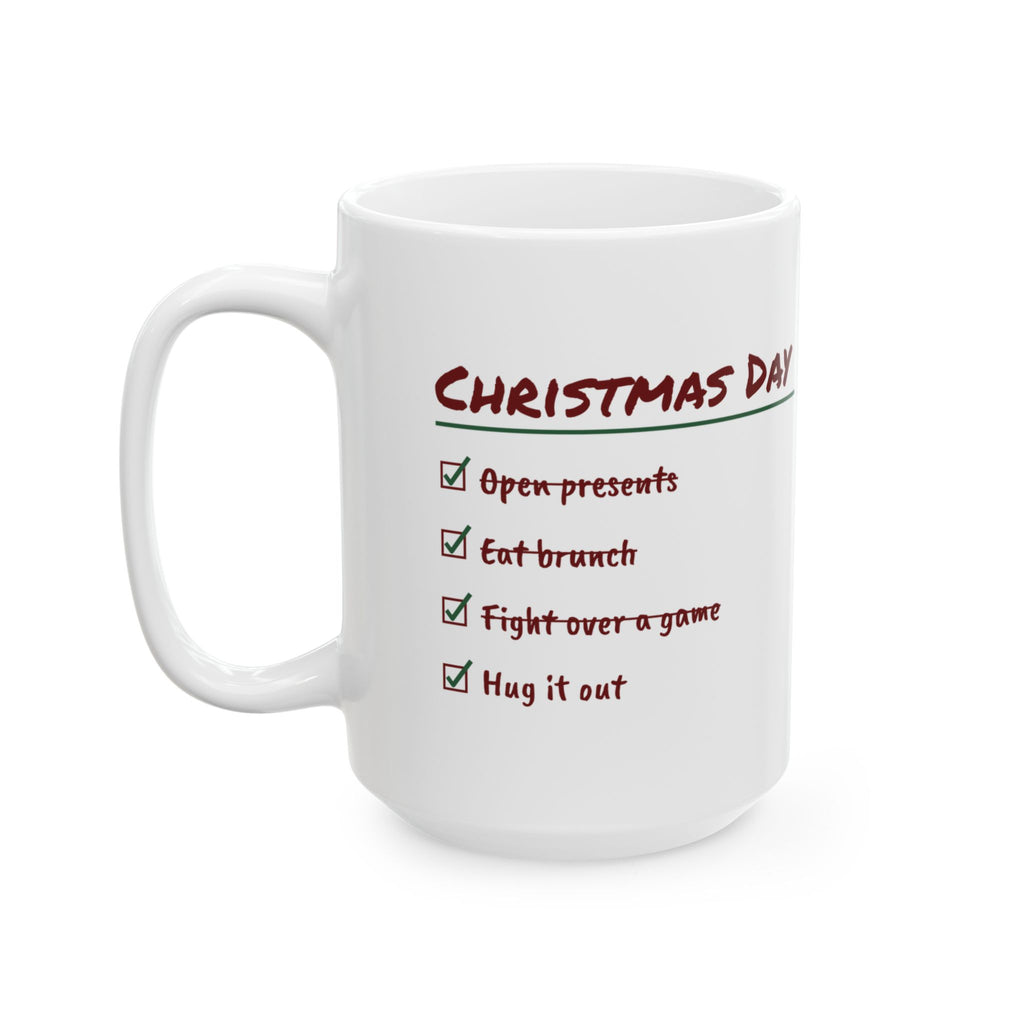 Funny Family Christmas Coffee Mug Fight Over A Game Hug It Out