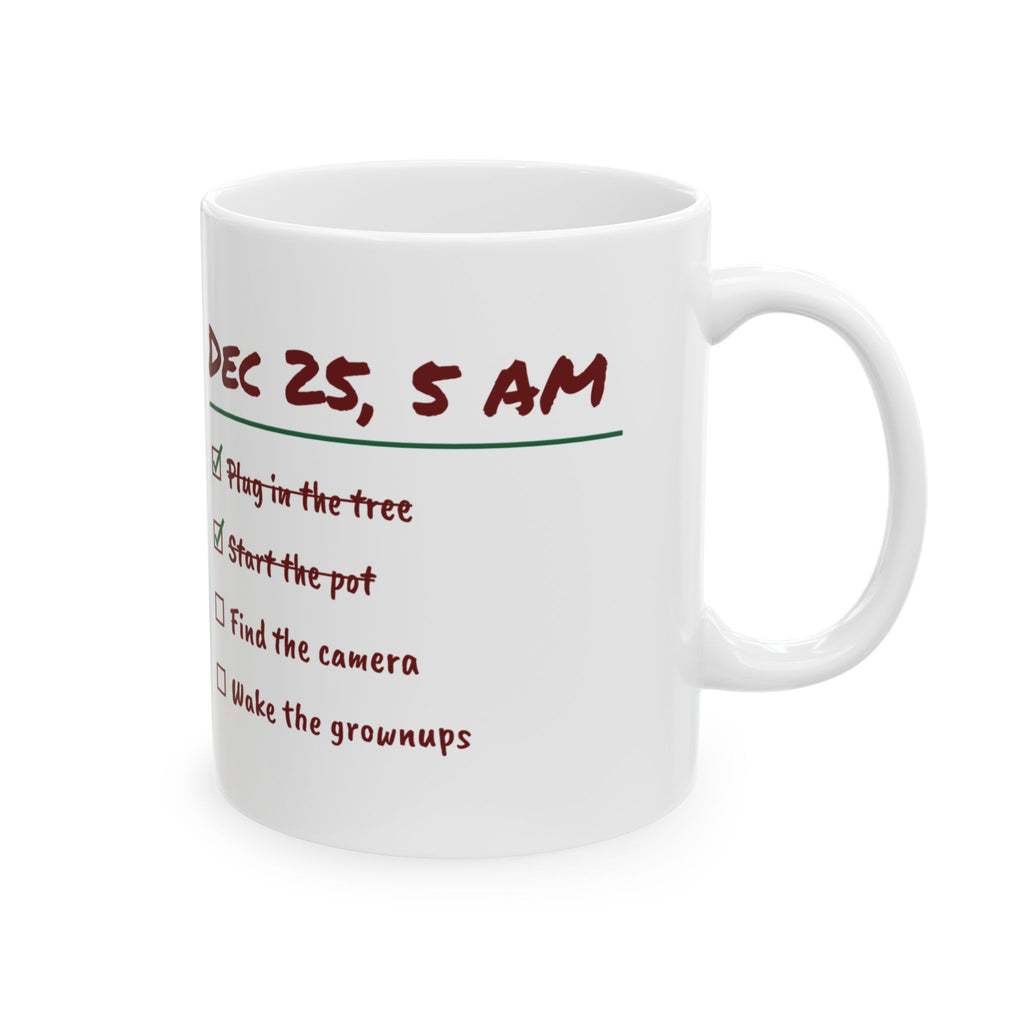 Funny Christmas Coffee Mug Plug In The Tree Start The Pot Checklist