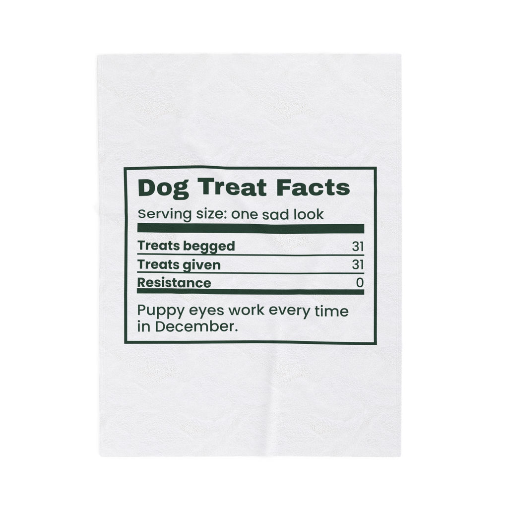 Funny Christmas Dog Throw Blanket Dog Treat Nutrition Facts Label