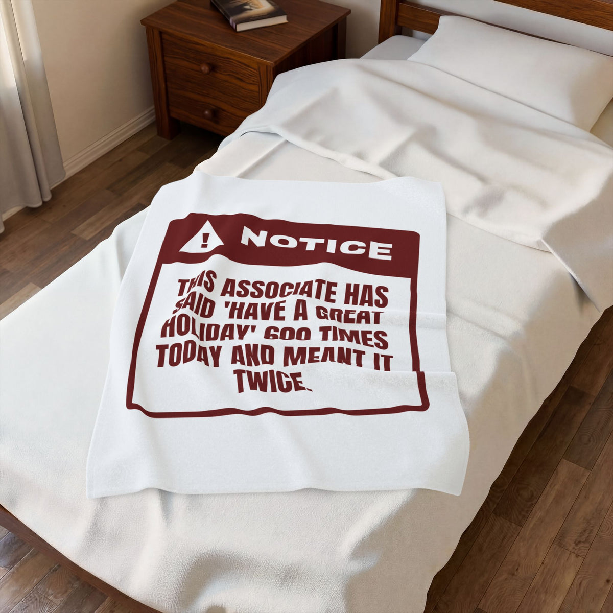 Funny Retail Throw Blanket Have A Great Holiday Meant It Twice For Cashiers