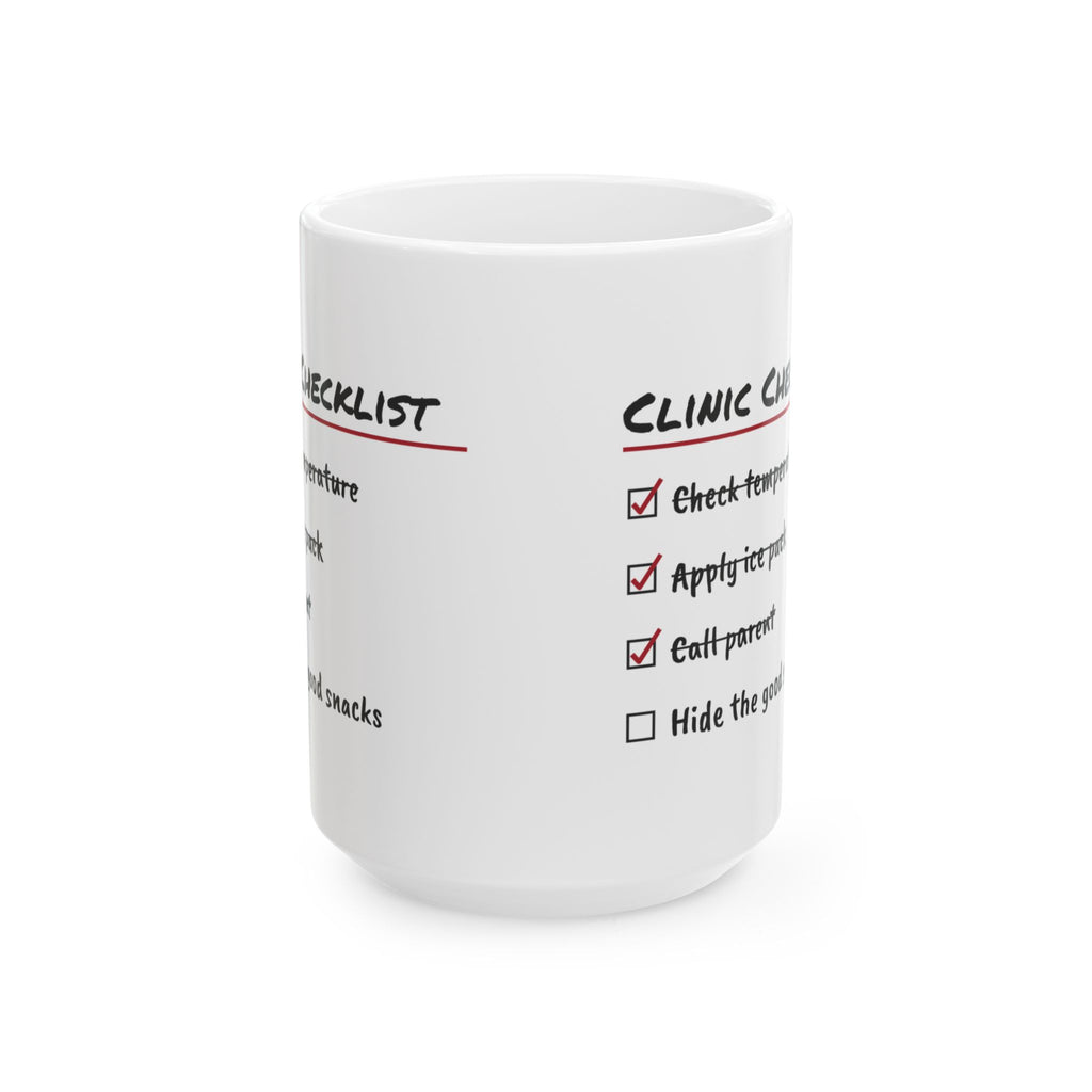Funny School Nurse Coffee Mug Clinic Checklist For School Nurses