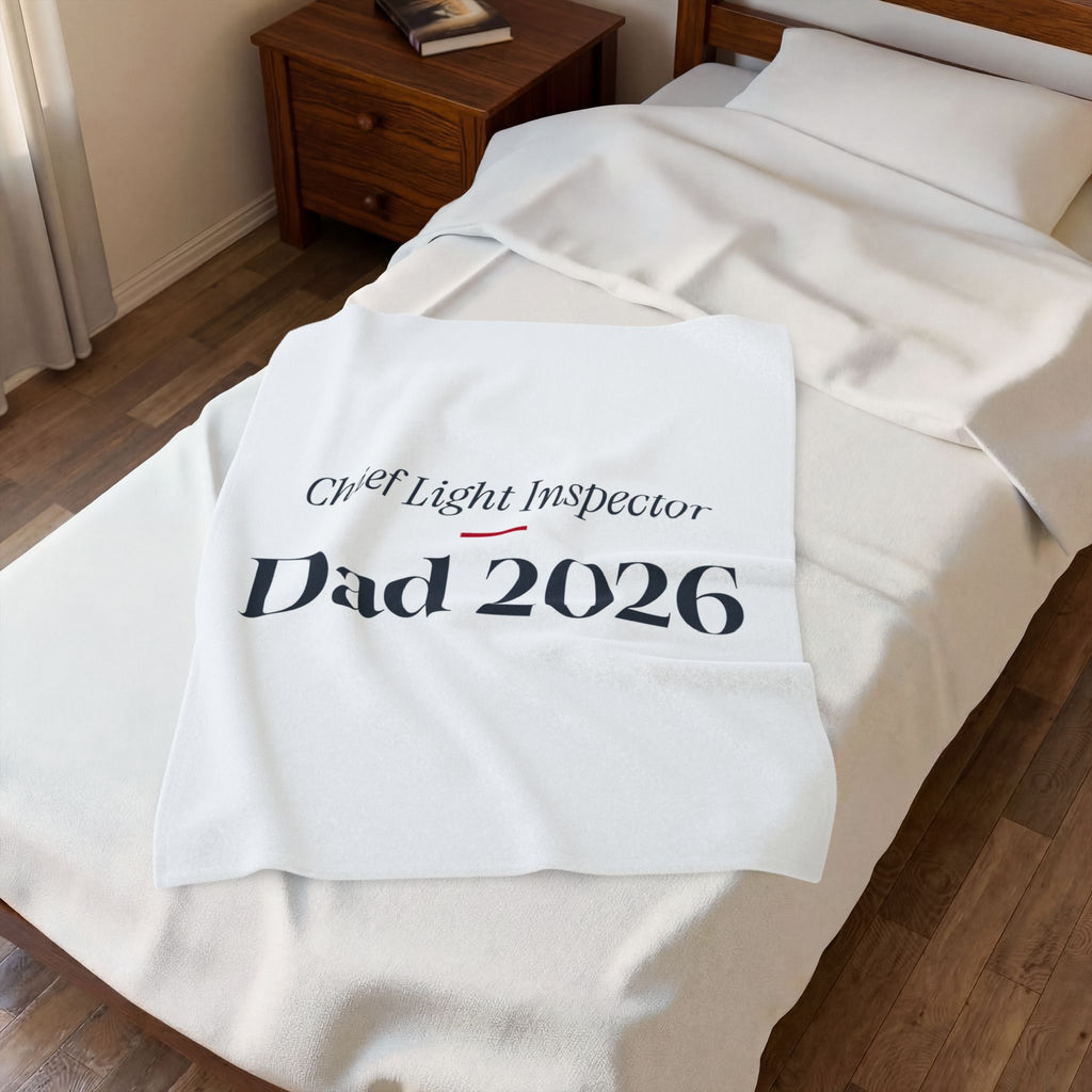 Funny Christmas Dad Throw Blanket Chief Light Inspector Dad 2026
