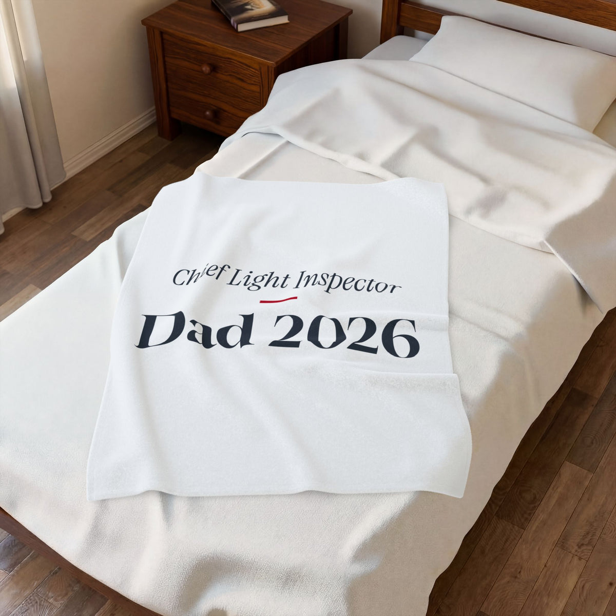 Funny Christmas Dad Throw Blanket Chief Light Inspector Dad 2026