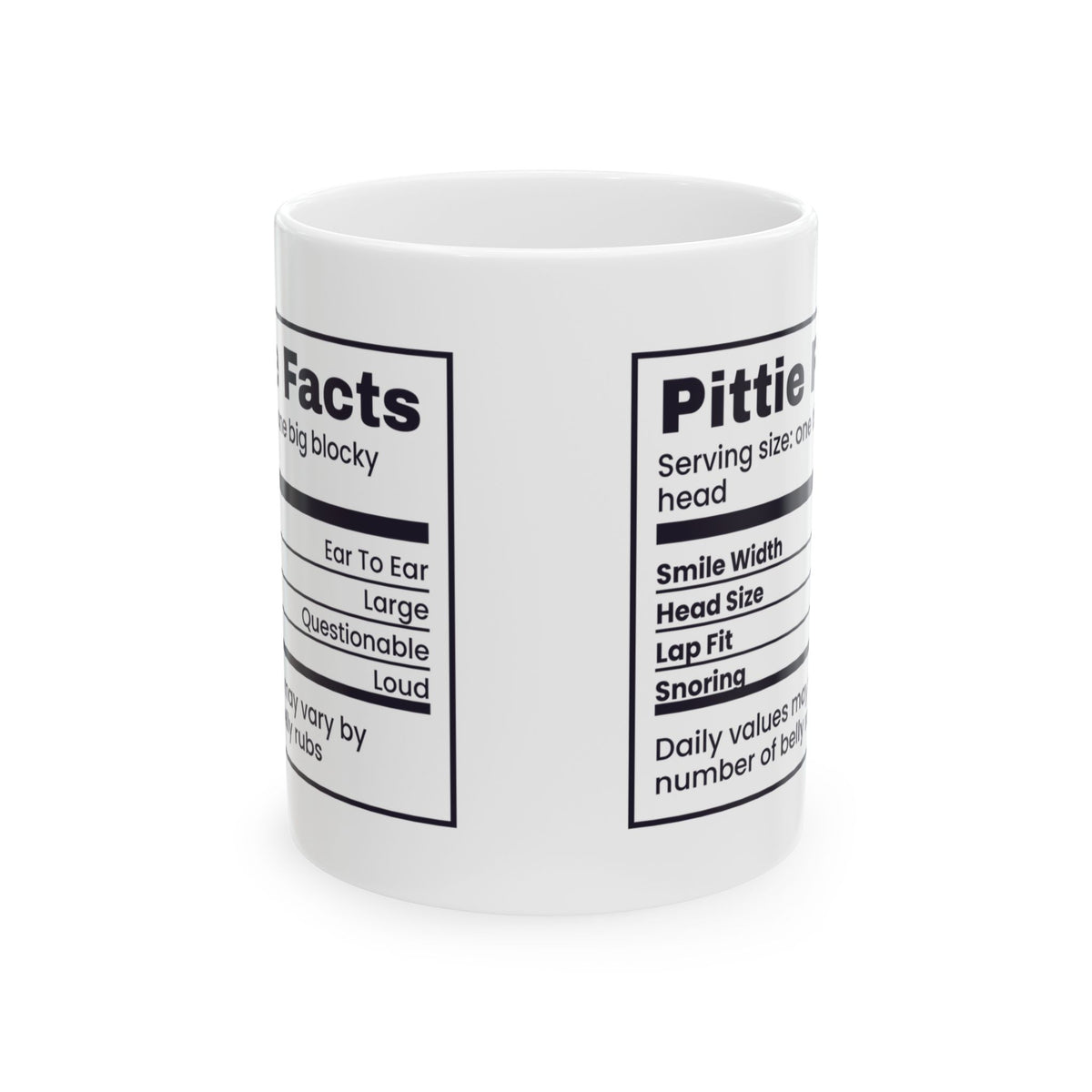 Funny Pit Bull Mug Pittie Facts Smile Width Ear To Ear