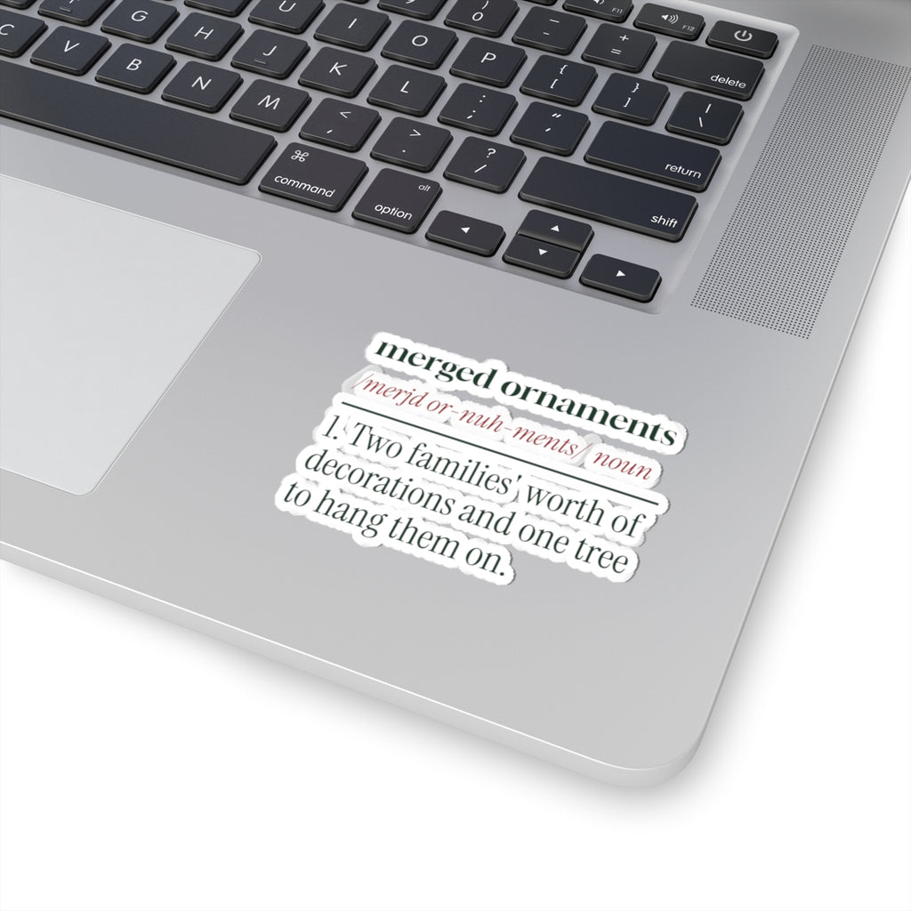 Funny Newlywed Christmas Sticker Merged Ornaments Definition
