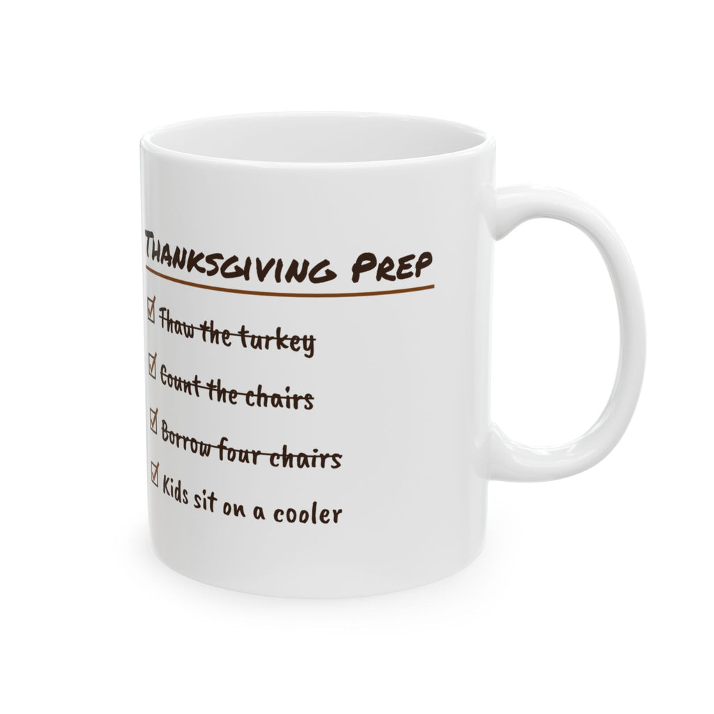 Funny Thanksgiving Coffee Mug Prep Checklist Kids Sit On A Cooler