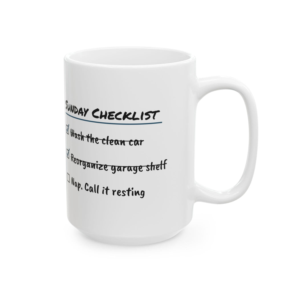 Funny Dad Coffee Mug Sunday Checklist Nap For Dad Fathers