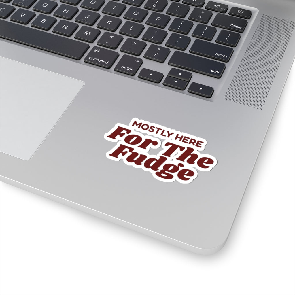 Funny Christmas Introvert Sticker Mostly Here For The Fudge