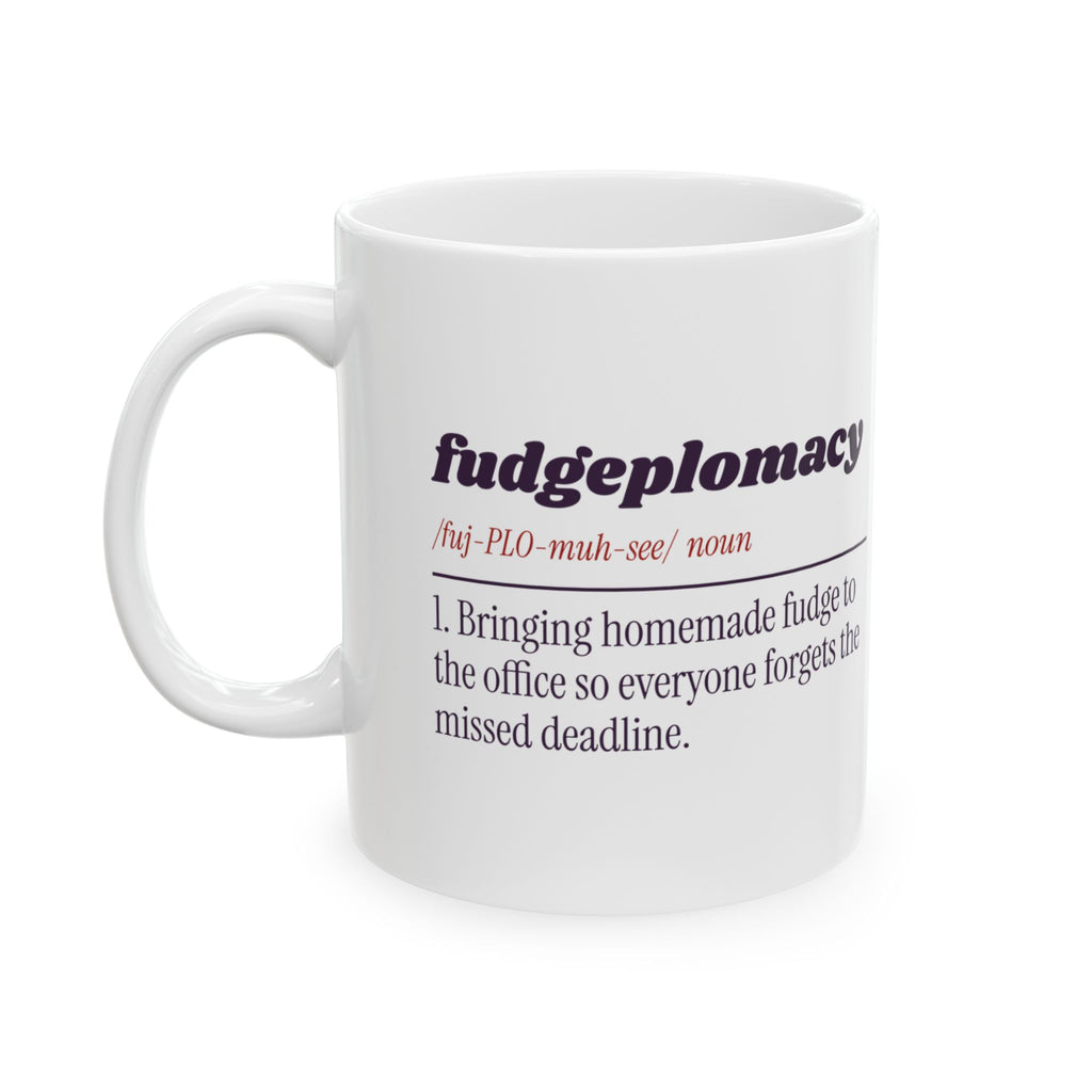 Funny Christmas Coffee Mug Fudgeplomacy Definition For Coworkers