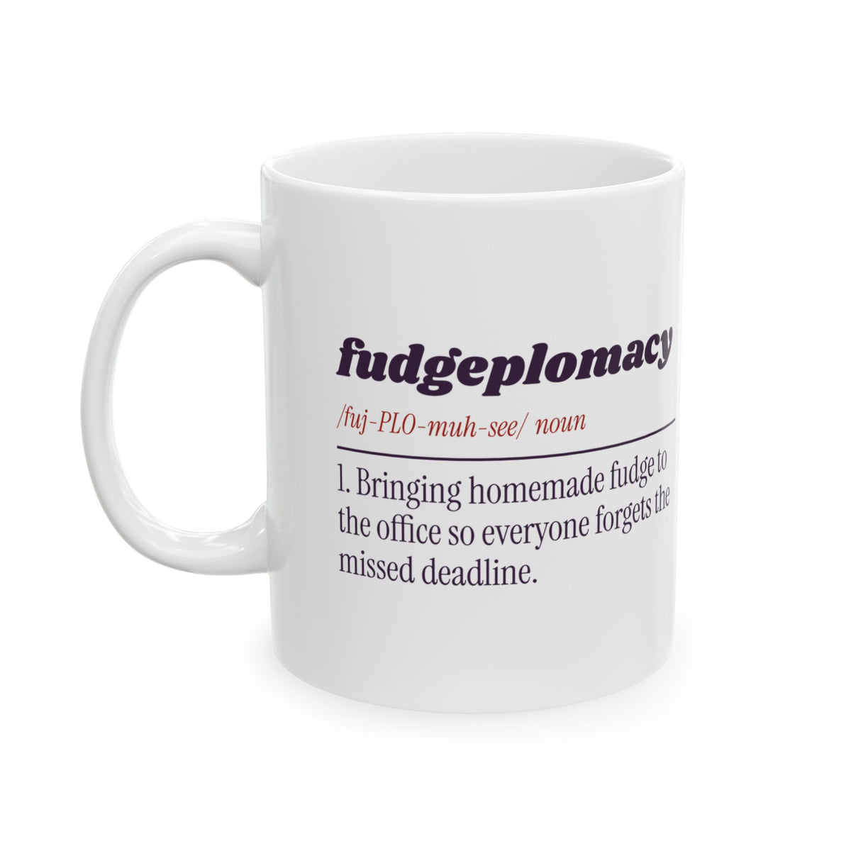 Funny Christmas Coffee Mug Fudgeplomacy Definition For Coworkers