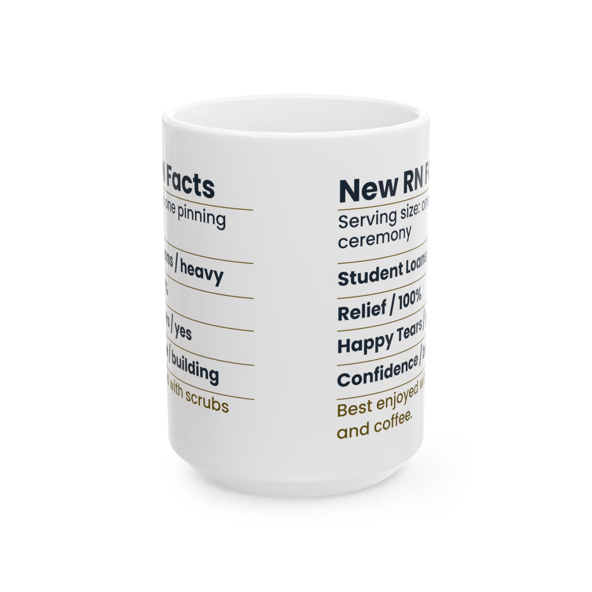 New RN Coffee Mug Funny Nutrition Label For Nursing Graduation