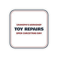 Funny Grandpa Christmas Sticker Grandpa's Workshop Toy Repairs Daily