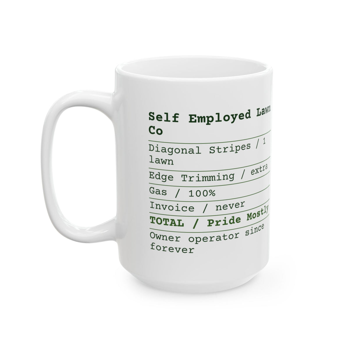 Funny Lawn Dad Coffee Mug Lawn Service Invoice For Dad