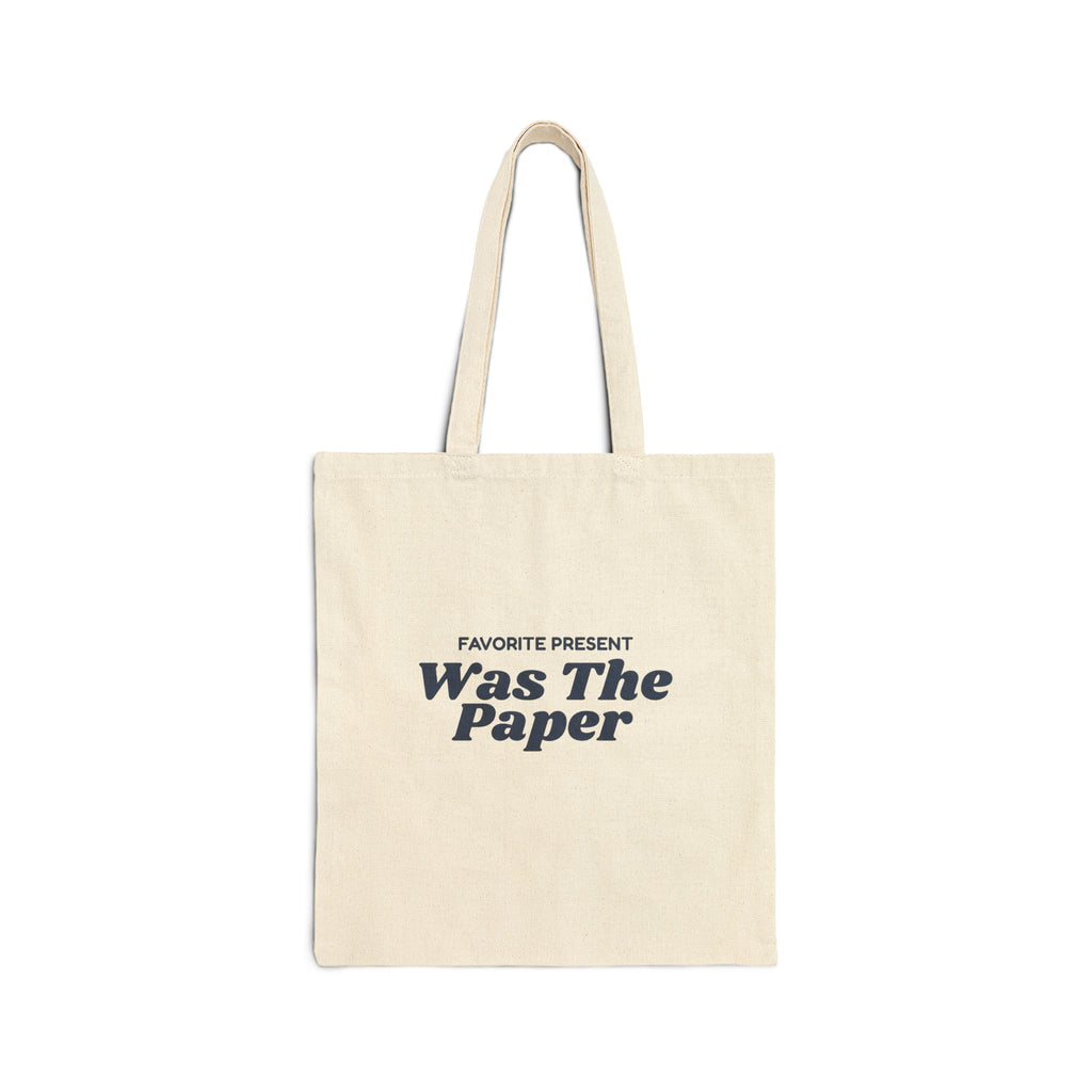 Funny Baby's First Christmas Tote Bag Favorite Present Was The Paper