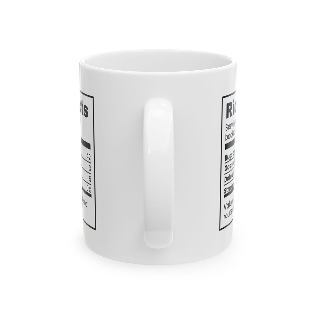 Rider Facts Motorcycle Coffee Mug Zero Percent Straight Roads