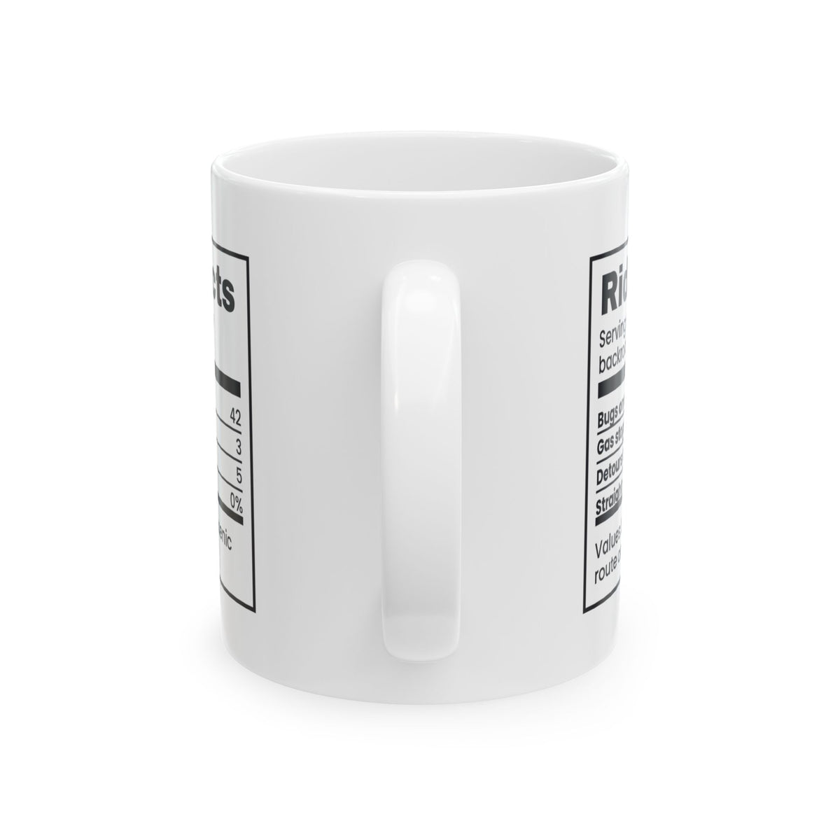 Rider Facts Motorcycle Coffee Mug Zero Percent Straight Roads