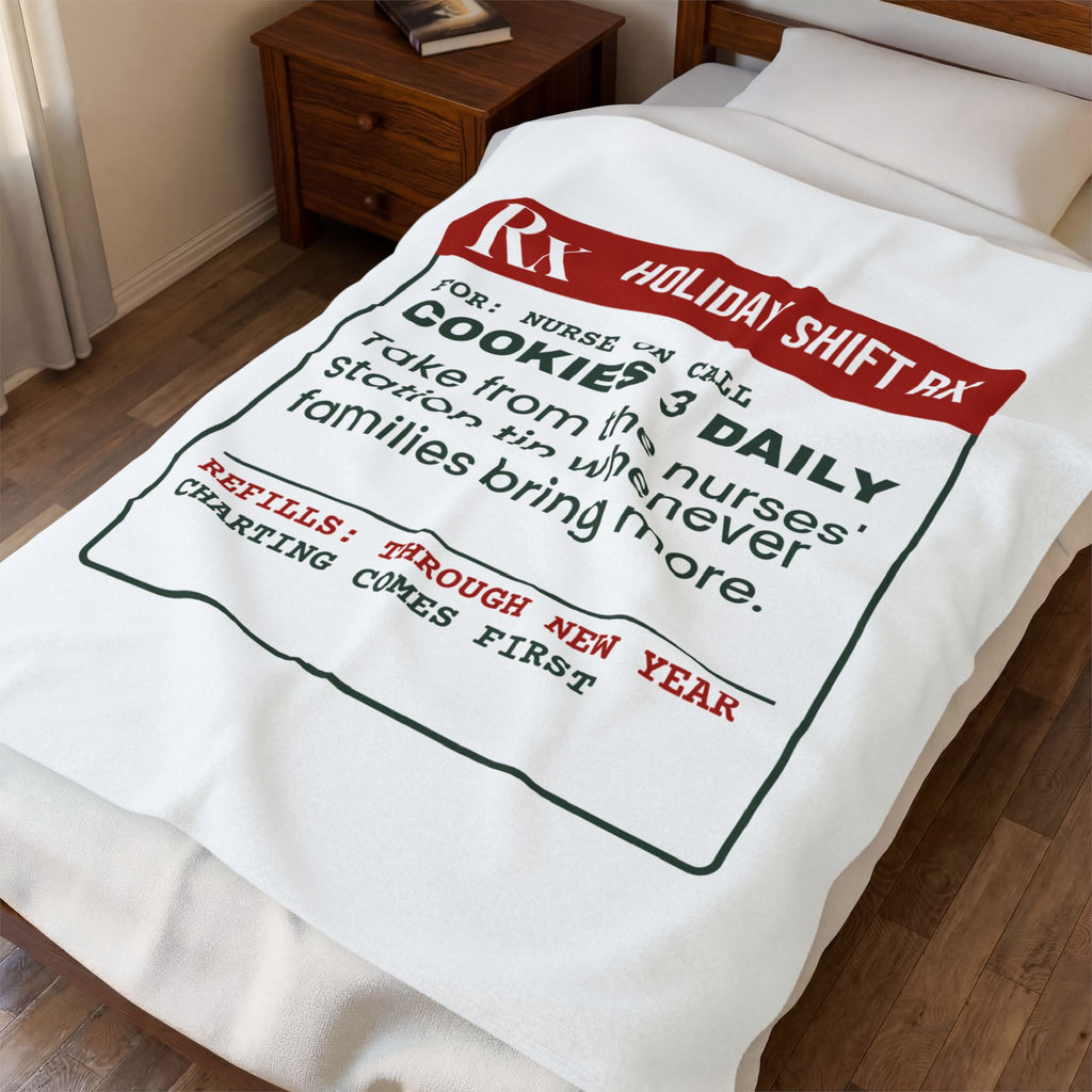 Funny Nurse Christmas Throw Blanket Cookies 3 Daily Prescription