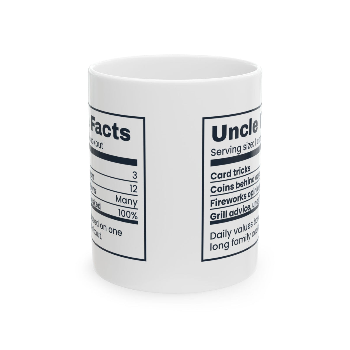 Funny Uncle Coffee Mug Uncle Facts Nutrition Label For Uncles