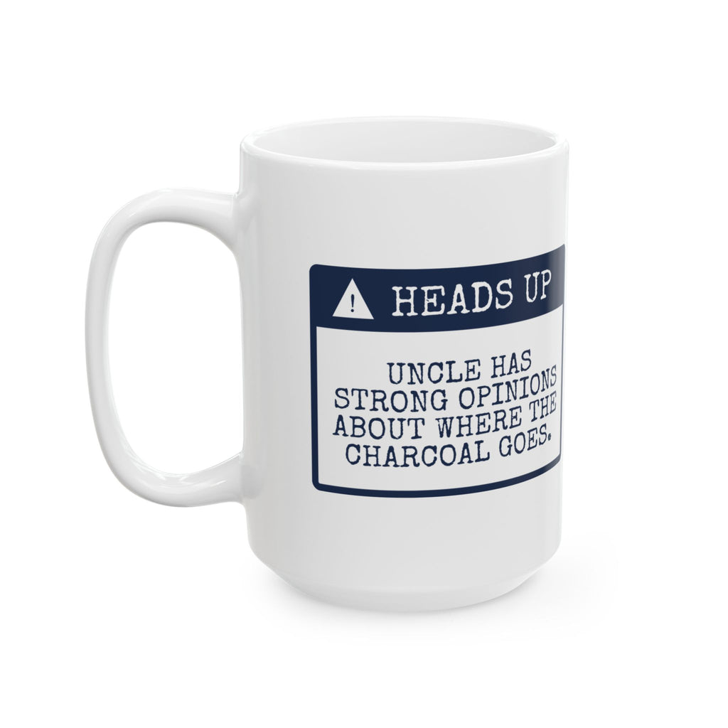 Funny Fourth Of July Coffee Mug Charcoal Opinions Uncle Warning Label
