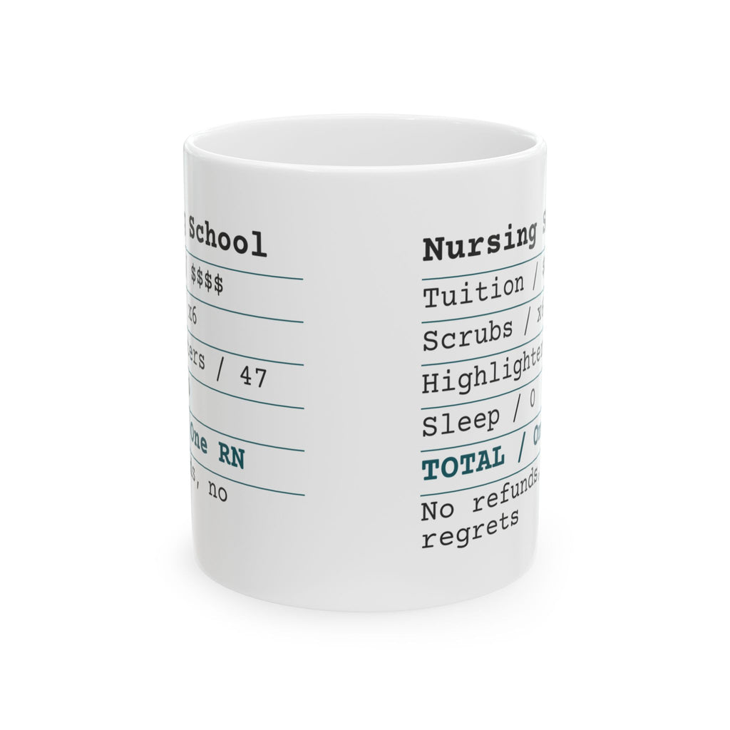 Funny Nurse Mug Nursing School Receipt Grad RN Coffee Cup
