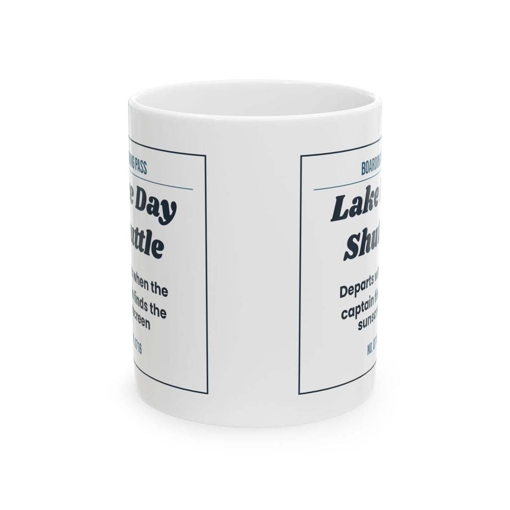 Funny Boat Captain Coffee Mug Lake Day Shuttle Boarding Pass
