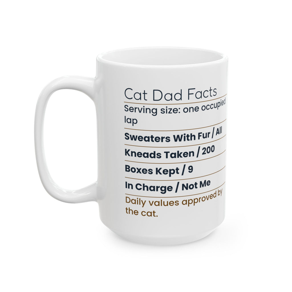 Funny Cat Dad Coffee Mug Cat Dad Facts Label For Cat Lovers