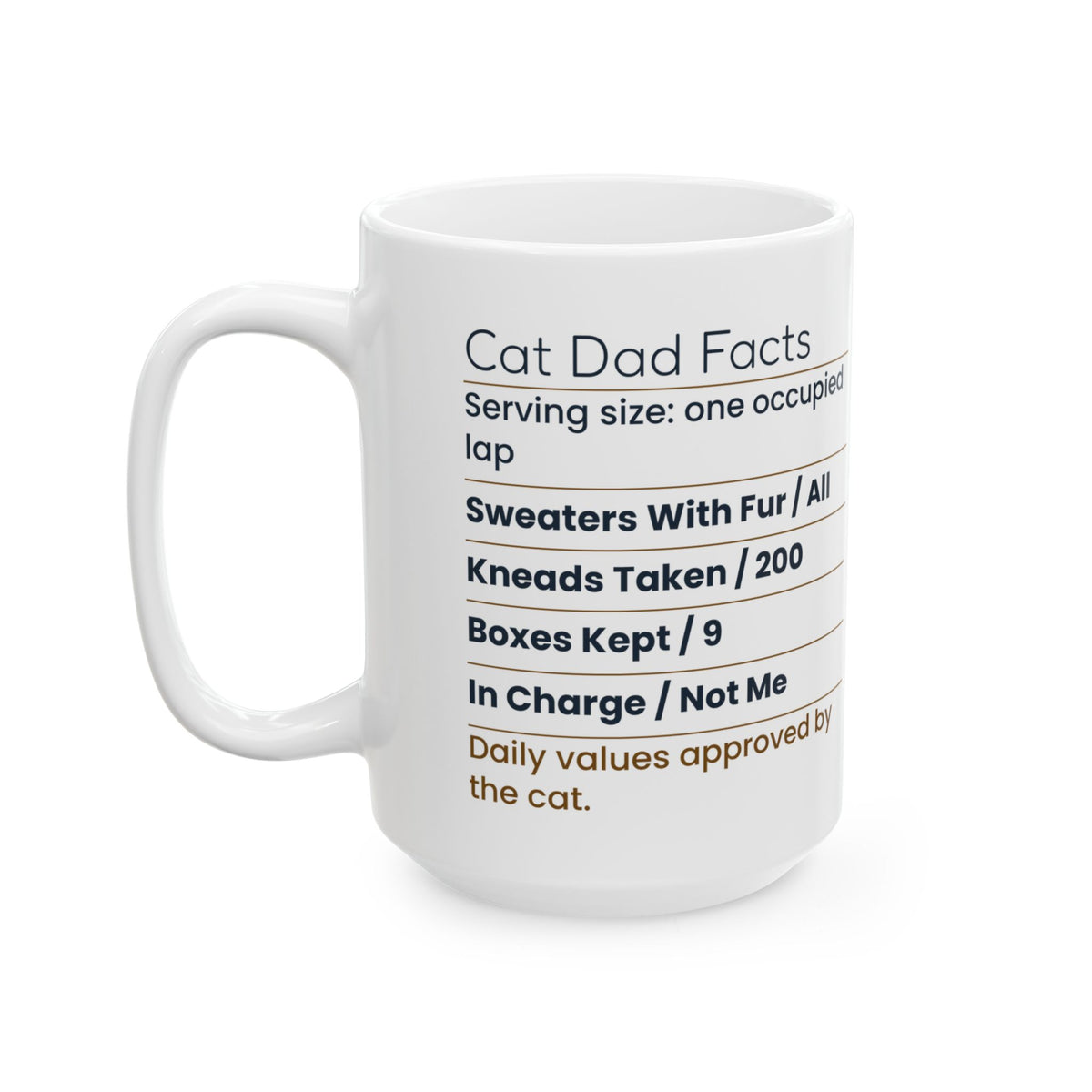 Funny Cat Dad Coffee Mug Cat Dad Facts Label For Cat Lovers