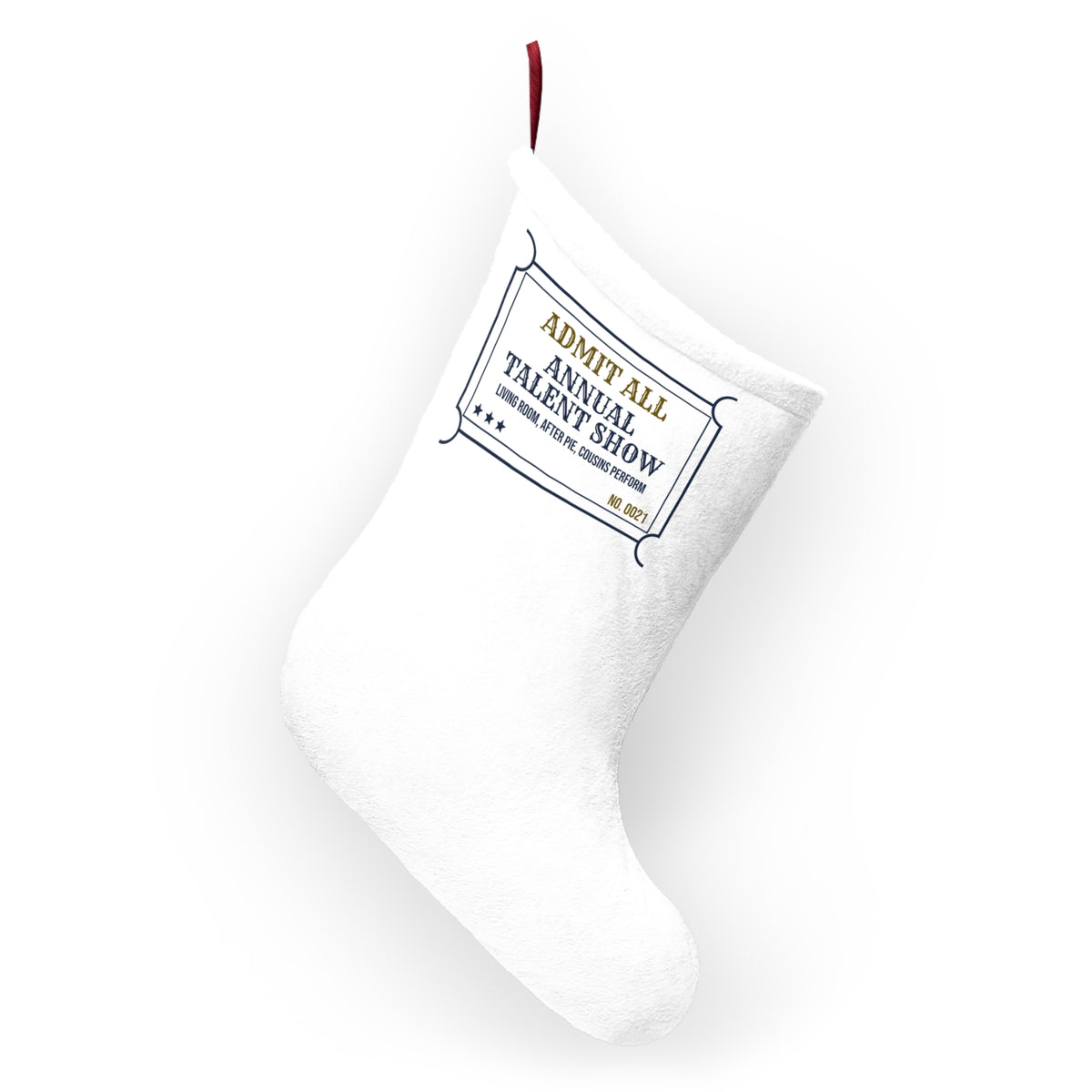 Funny Family Christmas Stocking Annual Talent Show Ticket