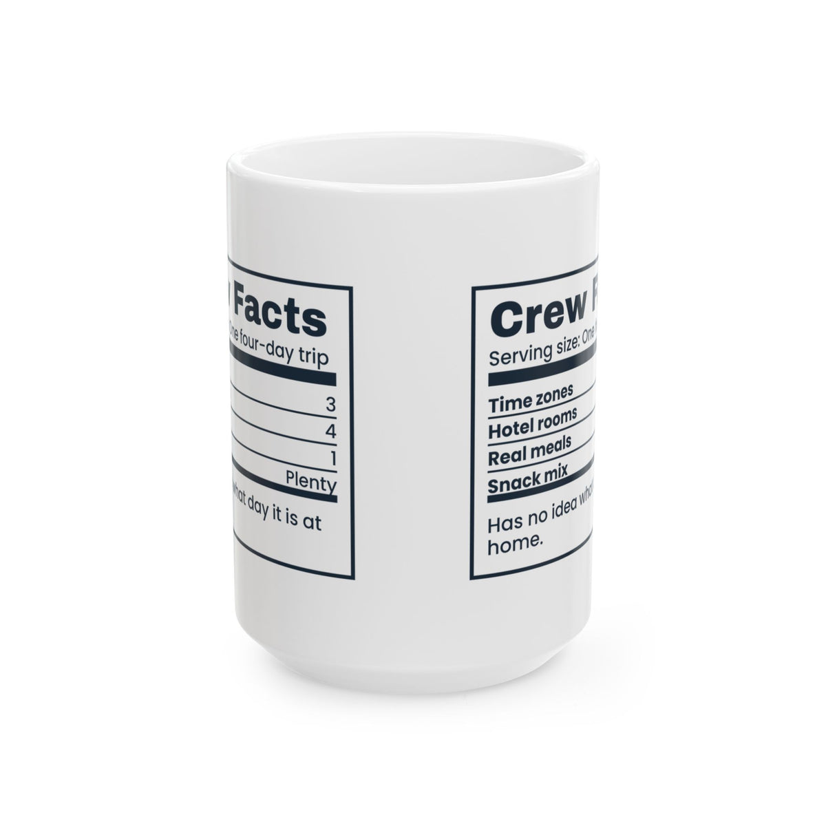 Funny Flight Attendant Coffee Mug Crew Facts Four Day Trip