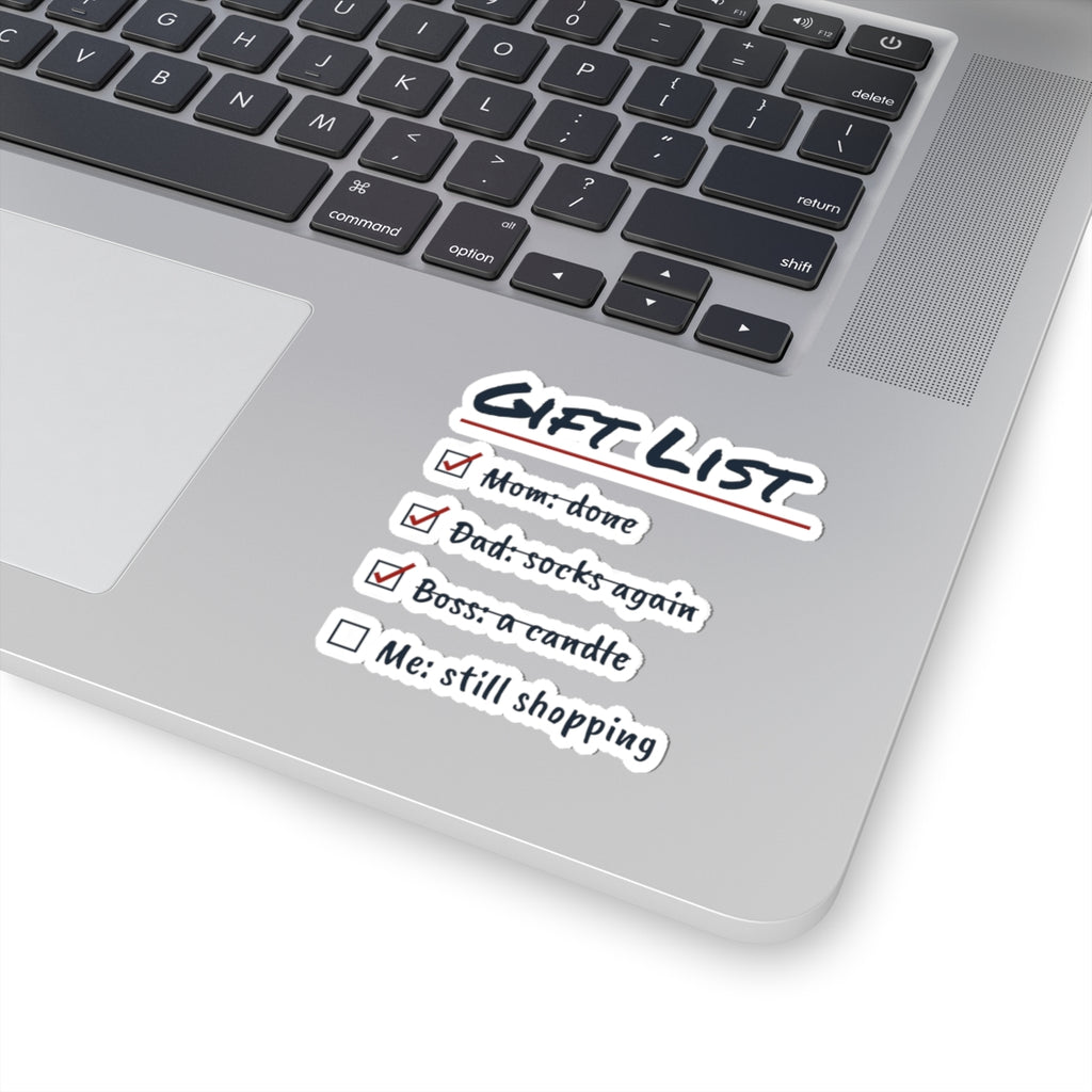 Funny Christmas Shopping Sticker Shopping List Me Still Shopping