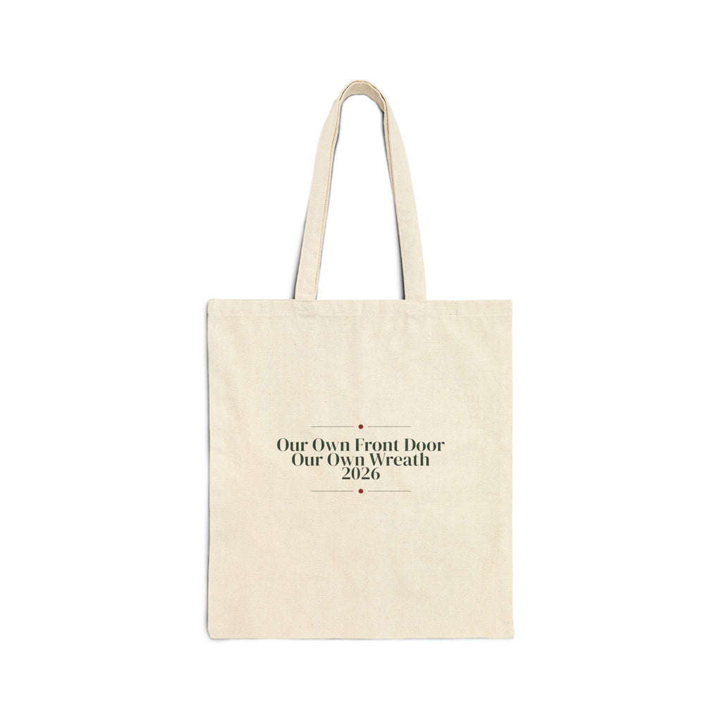 First Christmas New Home Tote Bag Our Own Front Door Our Own Wreath