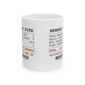Funny Construction Coffee Mug Monday On Site Receipt For Crews
