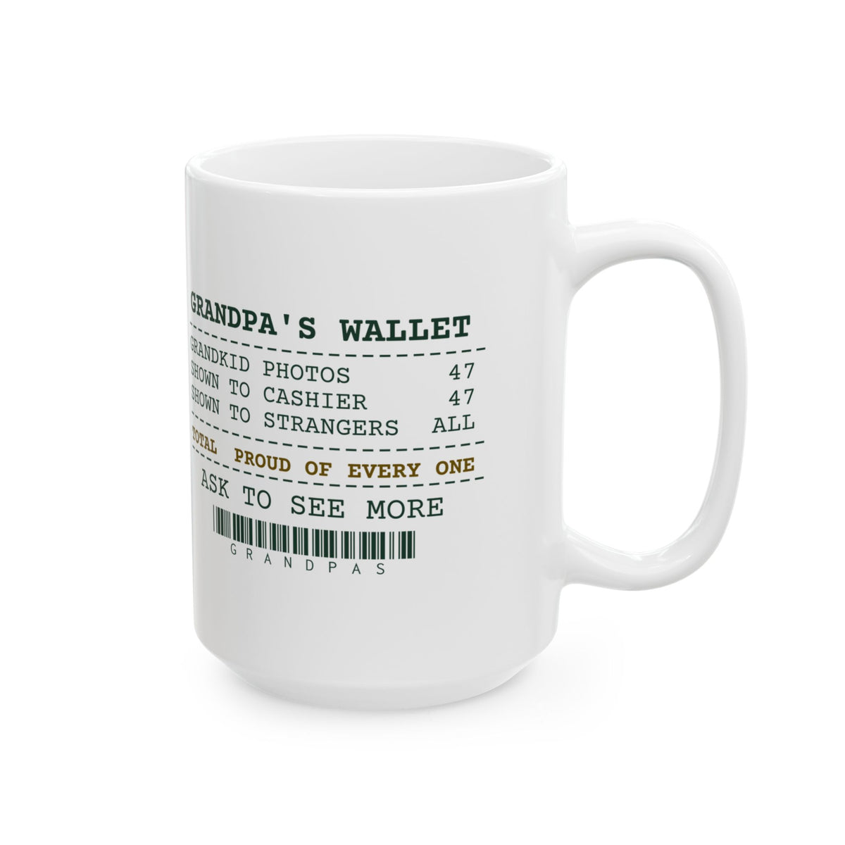 Funny Christmas Coffee Mug Grandpa's Wallet Photos Proud Of Every One