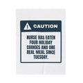 Funny Holiday Nurse Throw Blanket Four Cookies One Real Meal Warning